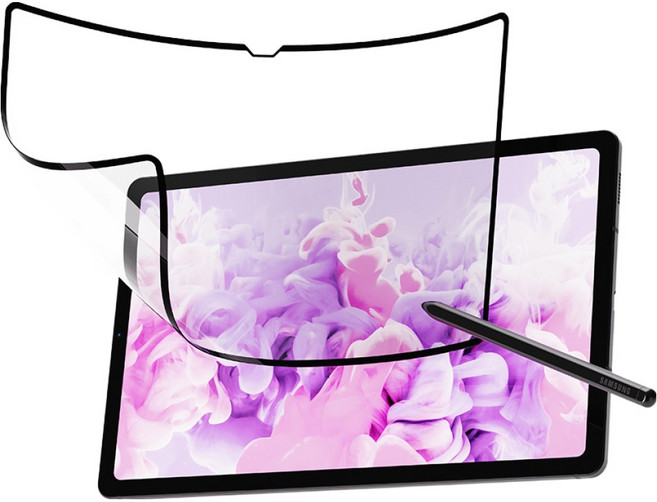 지니비 나노흡착 탈부착 저반사 지문방지 종이질감 필름, 투명, 1개