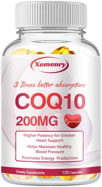 CoQ10 200mg 흡수력 향상을 위한 엑스트라 버진 올리브 오일이 함유된 코엔자임 Q10 보충제 미국산 심장 건강 지원 항산화 보호 에너지 생산 비GMO, 1개, 120정 - 쿠팡