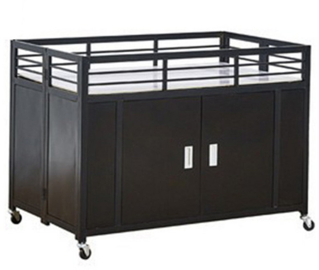 캐딘스 접이식 매대 백화점 아울렛 가판대 행사용 상설 테이블 수납 서랍, 1개, 블랙