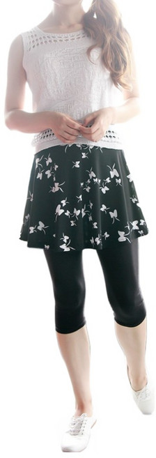 바닐라나인 스판좋은 쿨 나비 7부 후레아치마레깅스