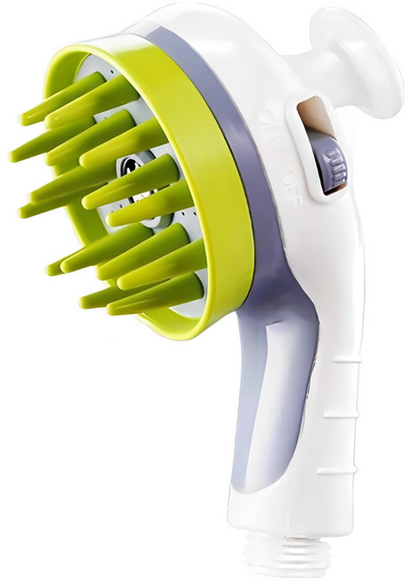 달달멍멍 반려동물 샤워 헤드 핸들 샤워기 마사지 브러쉬 올인원, 1개, 화이트