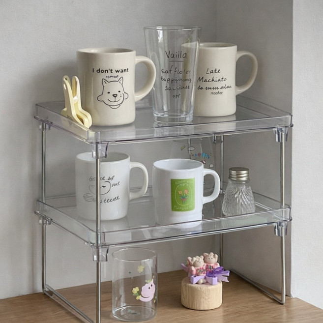 이지리브 접이식 아크릴 투명 수납정리함, 1개, 클리어