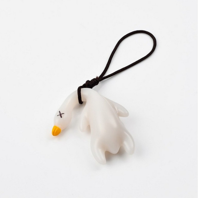 오늘도 자외선 변색오리 키링, 2개, 화이트