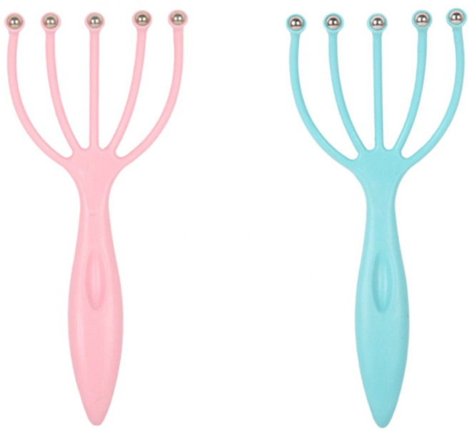 (구슬 두피마사지기 A타입 1P+1P), 1세트, 핑크, 스카이