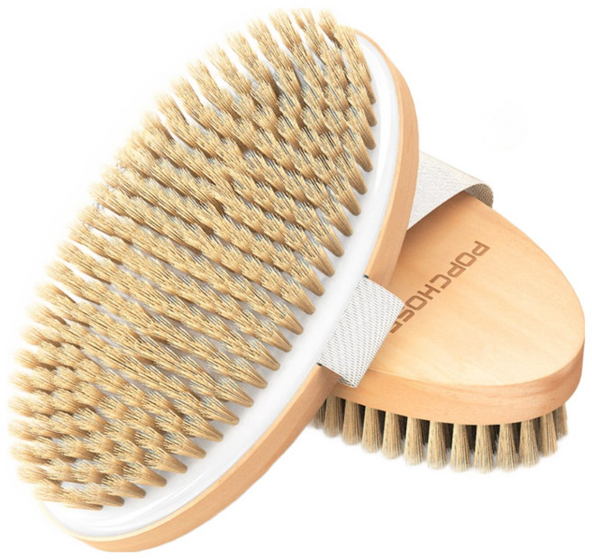 POPCHOSE 핸드 바디 브러쉬 샤워 브러쉬 타원형 우드 + 사은품, 1개