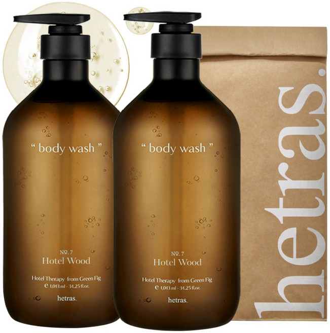 헤트라스 호텔테라피 바디워시 호텔우드, 1.013L, 2개