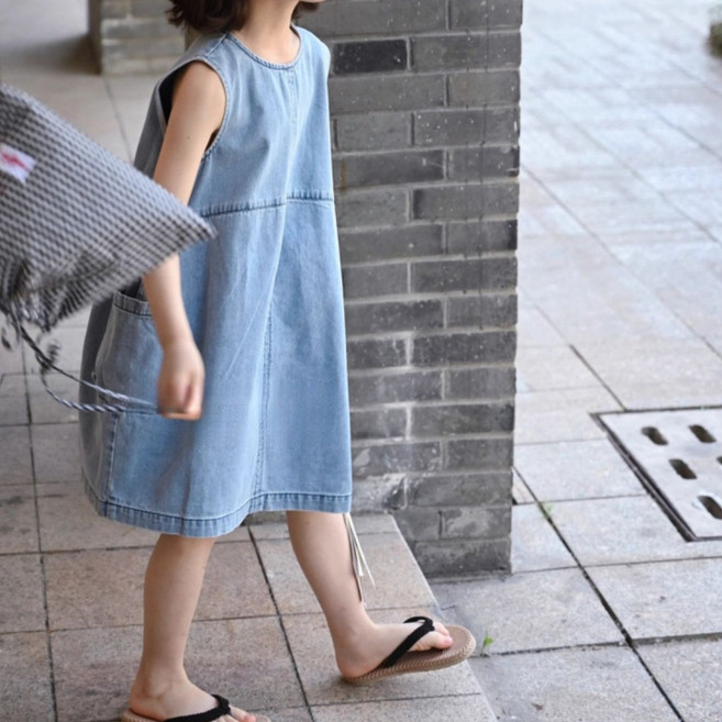 해피유통어린이 심플 민소매 청원피스 일상 캐주얼 스타일14세 이상 XG03