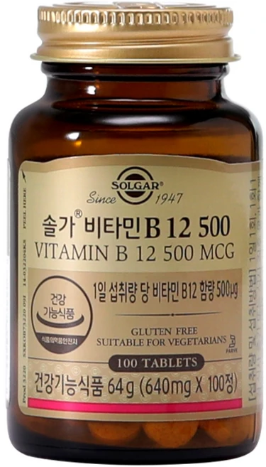 솔가 비타민 B12 500, 100정, 1개 - 쿠팡