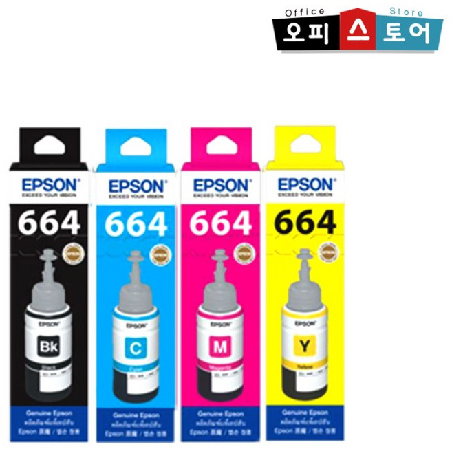 엡손 T664 정품잉크 L1300 L120 L210 L220 L355 L310 L365 L385 L555 L565 [사은품 증정], 정품 T6644 [노랑], 1개