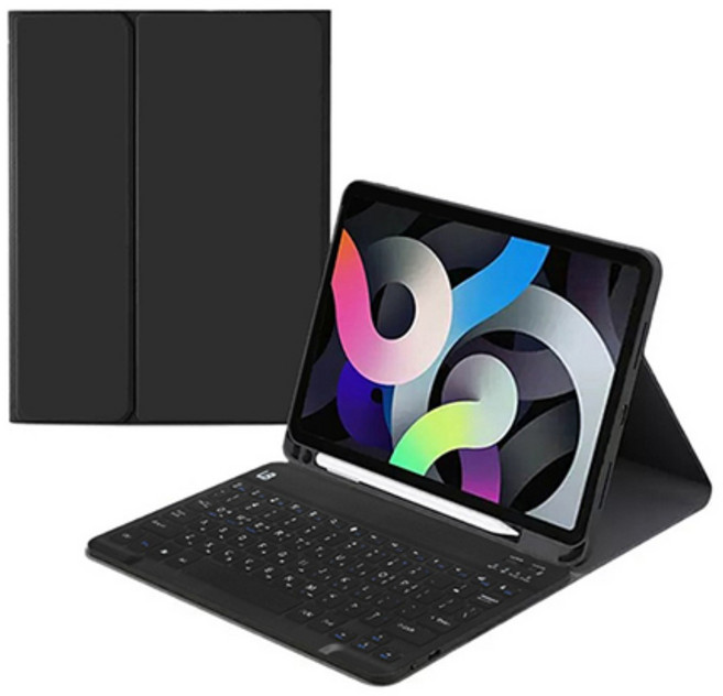 UB 아이패드 호환 콤비 블루투스 키보드 케이스, 블랙