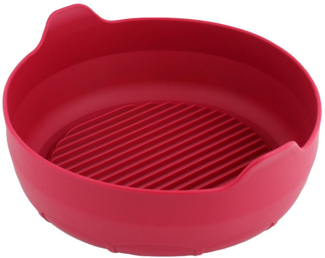 비비또 파티팟 에어프라이어 실리콘 용기 체리레드, 1개
