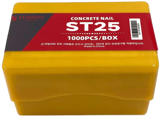 (유진코) 타카핀 ST25 T자형 에어 타카심 25mm 콘크리트용 1갑 1000EA, 1개