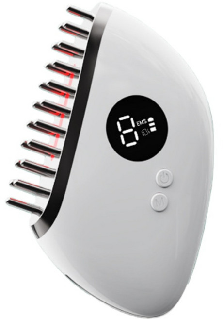 YUEMEIYD 무선 미세전류 EMS 전동두피마사지기 저주파 마사지 헤어 부스터 모발관리기 휴대용, 화이트, YK