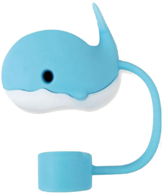 리빙릿 귀여운 동물 15종 텀블러 빨대 마개 10mm 스탠리 호환 퀜처 텀꾸, 1개, 고래