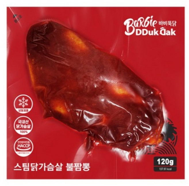 바비뚝닭 맛있는 불맛 짬뽕 수비드 스팀 통 저염 국산 머슬 단백질 구매 1위 닭가슴살 100%, 10개, 120g