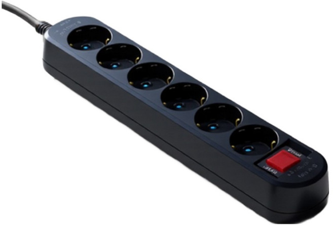 과부하차단 고용량 멀티탭 4000w 16A 냉장고 에어컨용 콘센트 블랙 6구, 1개, 검정, 3m