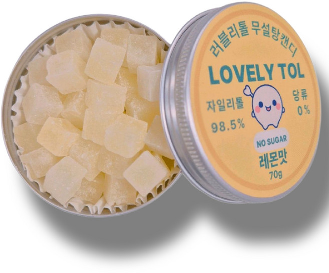 러블리톨 레몬맛 무설탕자일리톨캔디, 70g, 3개