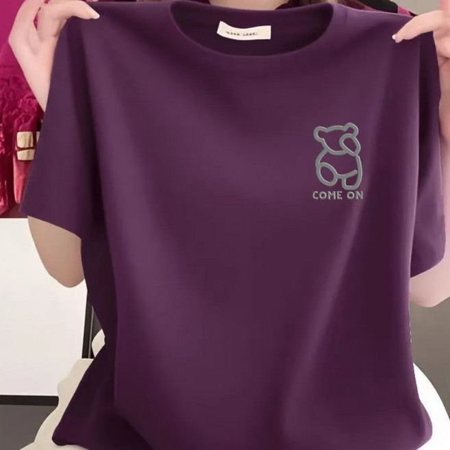 (TRENDISTY)보그핏 샤셔상의 / 여성 데일리 반팔 티셔츠 캐릭터 기본 상의