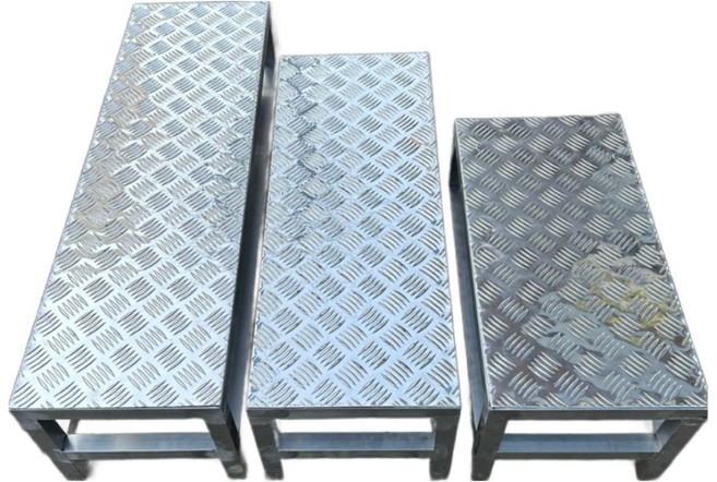 알루미늄 체크판 작업발판 계단 주문제작 1단, 300x1000(mm) (높이 250mm), 1개