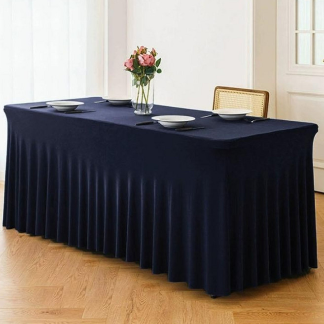 파티홀릭 생일 돌잔치 백일상 칠순잔치 파티용 기업박람회 무지 행사 테이블보, 가로120cm, 네이비, 1개