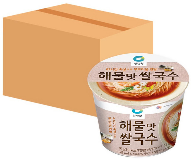 청정원 해물맛 쌀국수, 92g, 12개