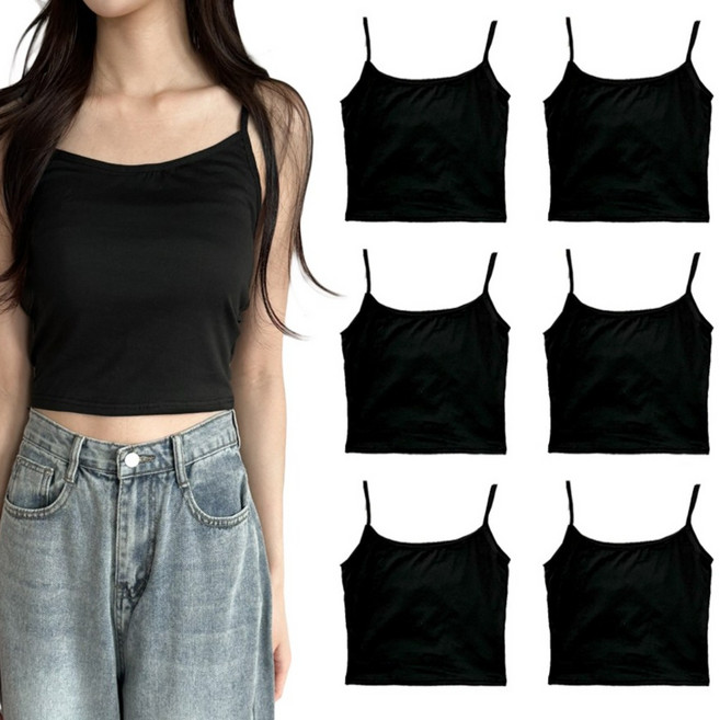 블루씨티 6장세트 크롭ver 찰랑 베이직 이너웨어 나시 세트