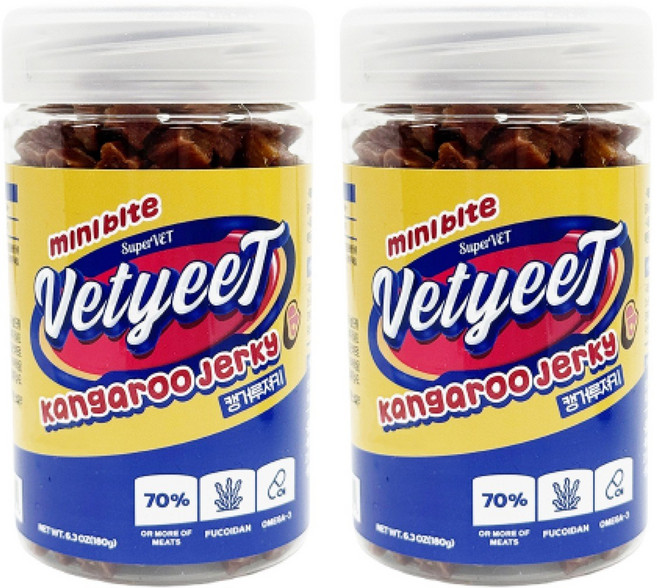 강아지 고양이 저칼로리 간식 져키 국내산 육포 슈퍼벳 벳잇, 2개, 180g, 캥거루