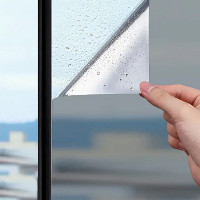 홈웰 무점착 창문용 원웨이 열차단 빛반사 시트지, 2.실버