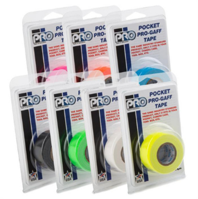 PRO GAFFER TAPE 끈적임 없는 1인치 포켓 프로게퍼테이프 (폭25mm x 길이5.4m), 1개, 형광옐로우/UPCGB16MFLYEL1