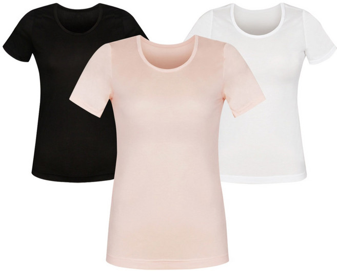 또온나 여성 모달 반팔 내의 3종세트 에센셜 체온유지 반소매 런닝 내복 모시메리