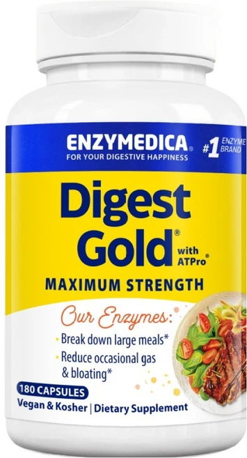 엔자이메디카 다이제스트 골드 엔자임 효소 180캡슐 아밀라아제 락타아제, 180정, 1개 - 쿠팡