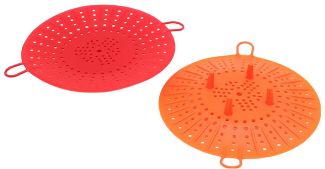 실리콘 이유식 만두 고구마 계란 멀티 찜기 받침 시트 빨강 주황, 1개, 25cm