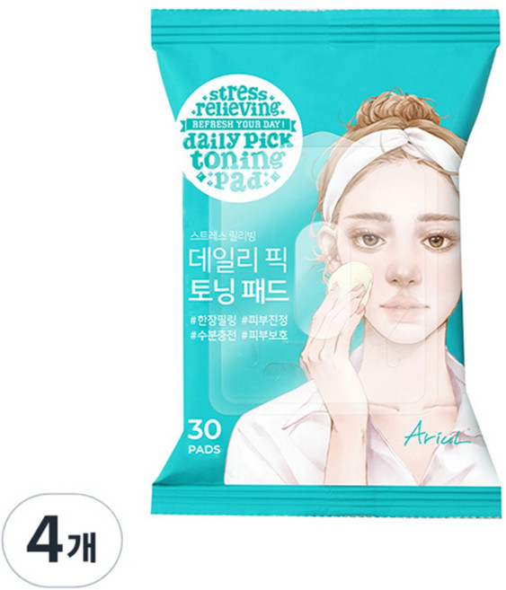 아리얼 데일리 픽 토닝패드 57g, 30개입, 4개
