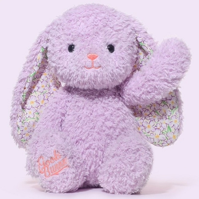 捉趣 38cm 絨毛兔子玩偶 安撫娃娃 生日禮物, 1個, 紫色