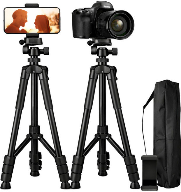 노엘룸 고강성 142cm 4단 라이브방송용 여행용 카메라 스마트폰 삼각대 엘레베이터 기능, 1개, 블랙, 슈퍼 프리미엄 삼각대