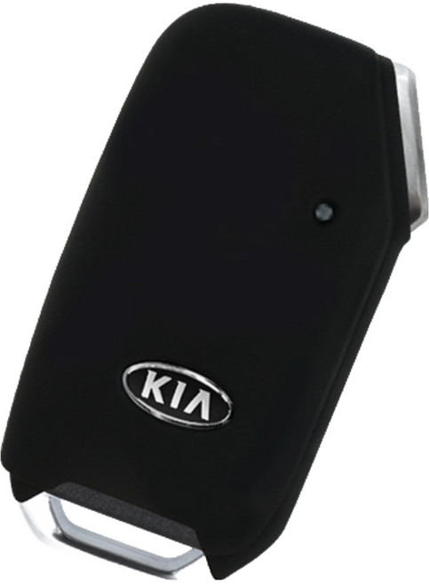 1+1 기아 올뉴스포티지 스포티지QL 올뉴카렌스 올뉴쏘울 니로 K3 호환 4버튼 스마트 키 실리콘 케이스 VA-S51, 블랙, 블랙