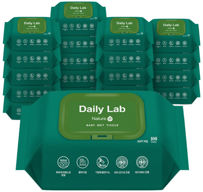 가성비 데일리랩 물티슈 네이처 수 캡형, 20개, 100개입