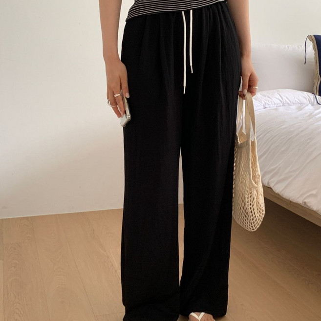 바이위시 배색 바스락 밴딩 팬츠 여름 바지