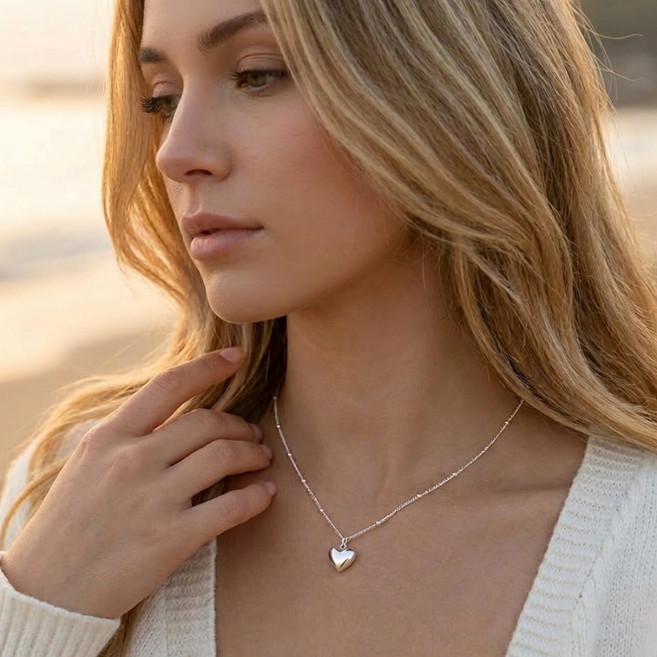 티즈허 하트목걸이 여성용 가성비 은빛 출근룩 여자친구 선물 베스트 인기템