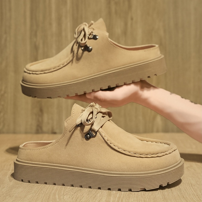 남성 스웨이드 뮬 슬리퍼 블로퍼