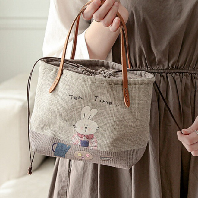 바이핸즈 퀼팅타임 미니 조리개 아플리케 런치백 퀼트가방 BYPC