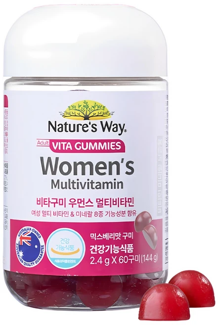 네이처스웨이 비타구미 우먼스 멀티비타민 믹스베리맛, 1개, 60정 - 쿠팡