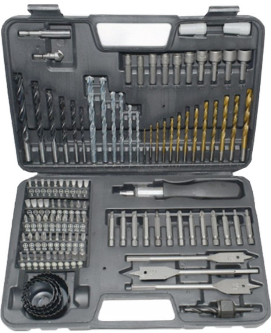 tinduo 111PCS 드릴 비트 세트 해머드릴 목공 홀 커터 목공 드릴 소켓 세트, 1세트