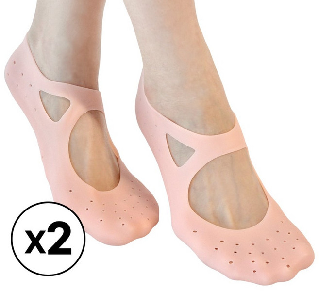 곰피트 2세트 발각질 굳은살 갈라짐 관리 아치 지지 실리콘 보습양말
