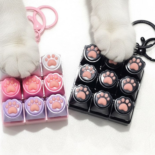 딸깍이 키링 귀여운 냥이 젤리 촉감이 좋은 냥냥이 젤리키캡 2종류