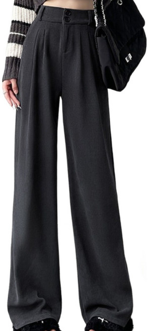 이너소울 여자 기모 바지 겨울 정장 슬랙스 투버튼 와이드핏 골덴