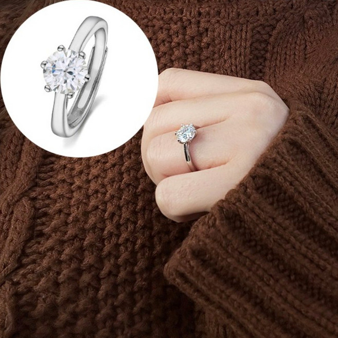 [아델라주얼리]2캐럿 모이사나이트 트리플엑설런트컷 정품 GRA 보증서 제공 실버925 셀리나 반지