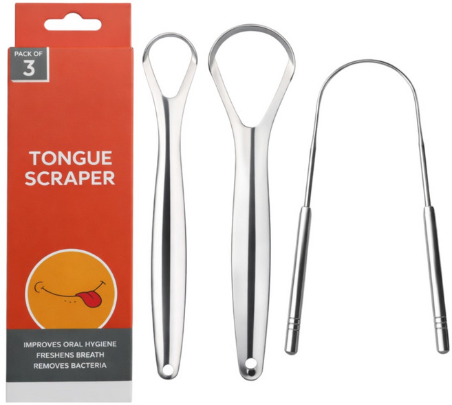 혀클리너 스테인리스 3종 세트, 1세트, 52g