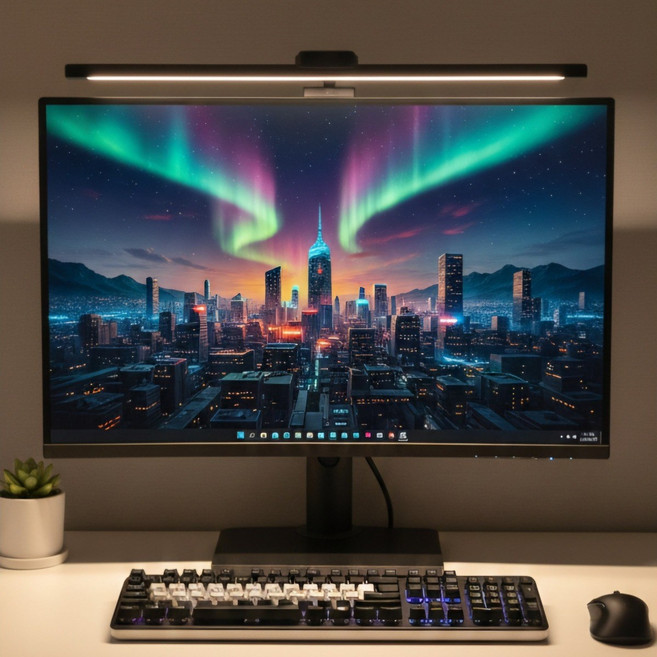 포라이트 와이드 스탠드 600 학생 사무용 독서 공부 클립형 블랙 모니터 스탠드