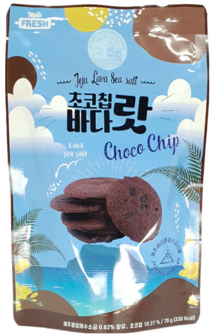 제주초코칩바다랏 70g 1파우치 솔티브라우니칩 초코과자 용암해수소금 솔트쿠키, 1개